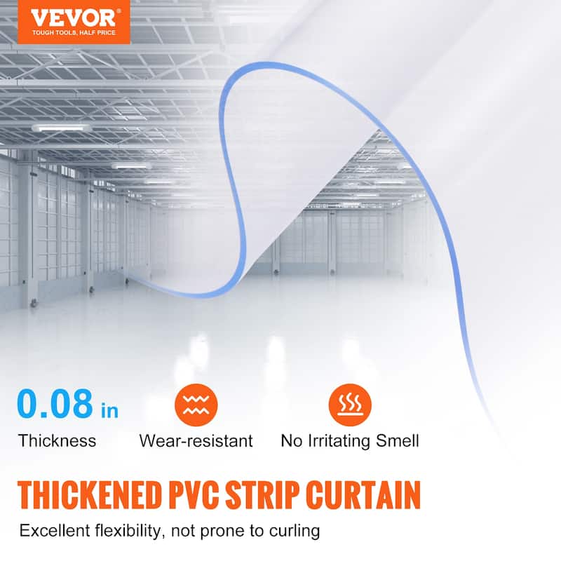 VEVOR Strip Curtain,0.08" Thickness,Plastic Door Strips for Walk in
